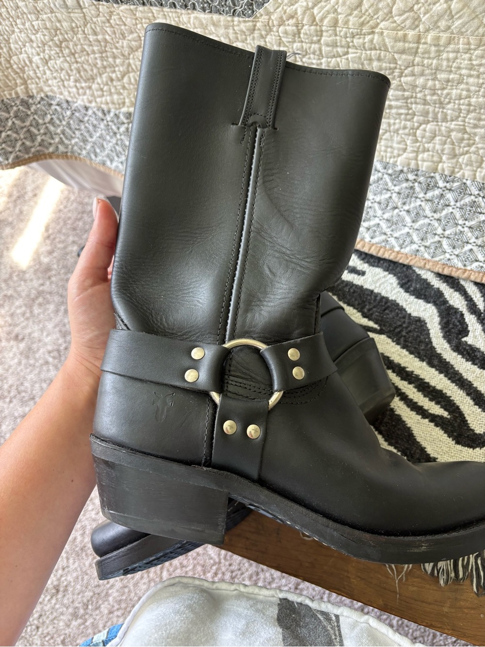 NWOT Frye Black Harness 12R BOOTS - Picture 4 of 11